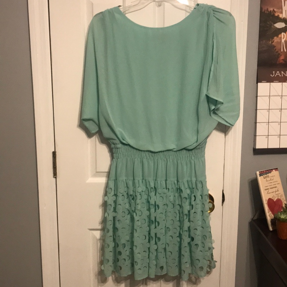 S.L. Fashions Size 14 Mint Green Chiffon Dress